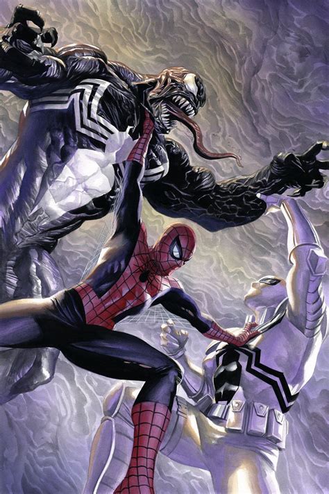 Venom Spider Man And Agent Anti Venom By Alex Ross Marvel Spiderman Art Spiderman Comic