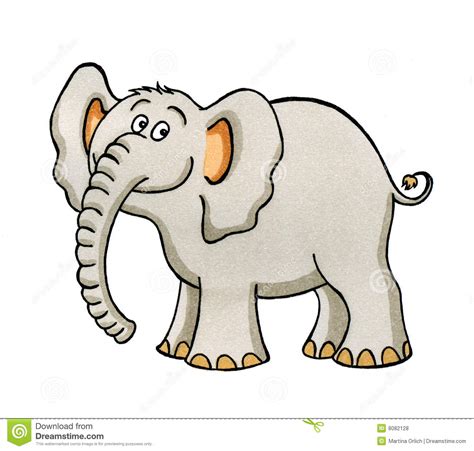 Cartoon Drawing Of A Little Elephant Royalty Free Stock