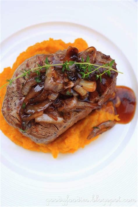 Season both sides of tenderloin with montreal steak seasoning (recipe for seasoning below) drizzle with olive oil and marinate at room temperature for thirty minutes. GoodyFoodies: Recipe: Tenderloin Steak with Pumpkin Mash ...