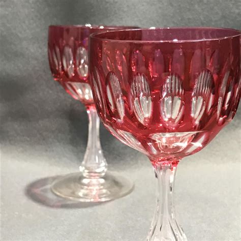 Set Of 6 Edwardian Cranberry Wine Glasses Antique Glass Hemswell Antique Centres