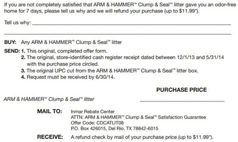 Arm And Hammer Rebate Form
