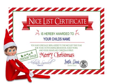 Who would love some free printable naughty and nice list certificates to give out this christmas? Santa's Nice List Personalized Christmas Certificate | Etsy