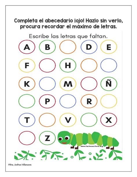 Ejercicios Con El Alfabeto En Español