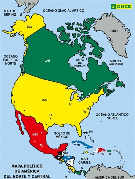 Mapa Político de América Países y Capitales Web de ONCE