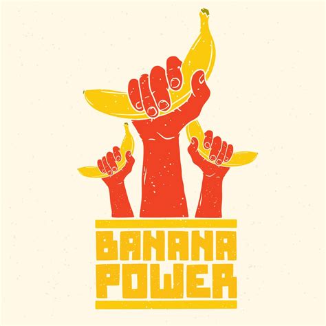 Banana Power Isolated Vector Poster Desain Grafis Sketsa Grafis