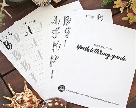 brush lettering worksheets  lefties calligraphy  art