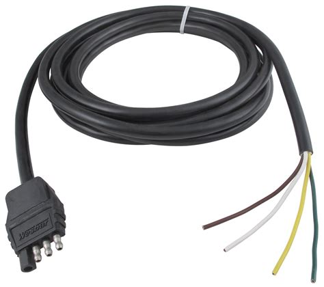 Trailers are required to have at least running lights, turn signals and brake lights. Wesbar 4-Pole Flat Connector w/ Jacketed Cable - Trailer End - 14' Long Wesbar Wiring W787274