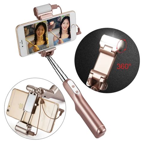 Universal Bluetooth Selfie Stick With Led Fill Light Rotatable Light Filling Flash With Rear