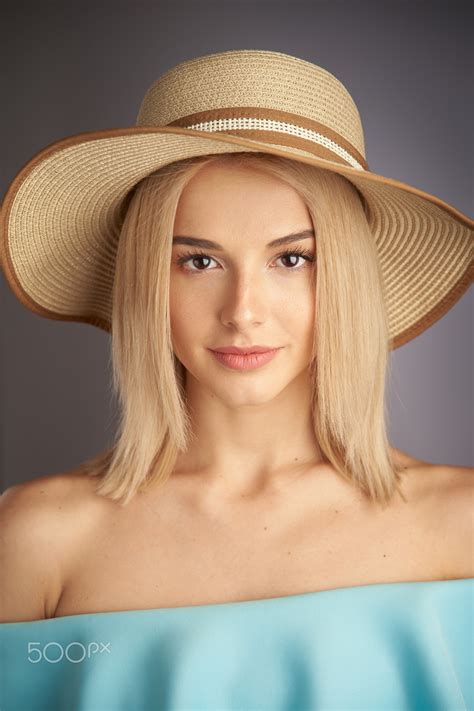 Wallpaper Alexander Vinogradov Women Straw Hat Blonde Shoulder Length Hair Straight Hair