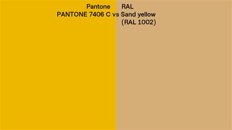 Pantone 7406 C Vs Ral Sand Yellow Ral 1002 Side By Side Comparison