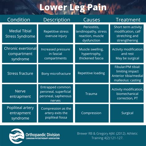 Differential Diagnosis Of Lower Leg Pain National Orthopaedic