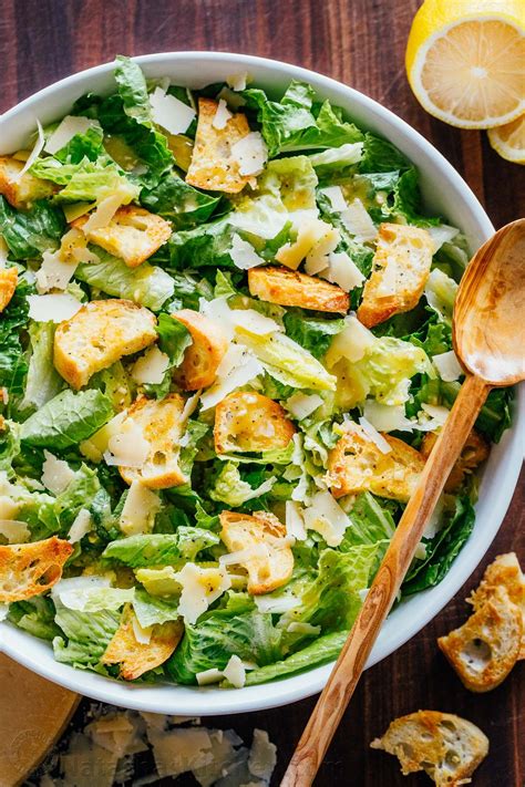 Caesar Salad With Crisp Homemade Croutons And A Light Caesar Dressing This Classic Ceasar Salad