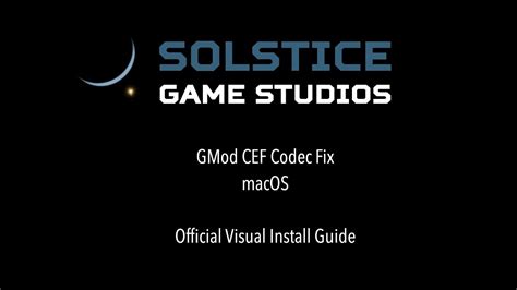 GMod CEF Codec Fix MacOS Official Visual Install Guide YouTube