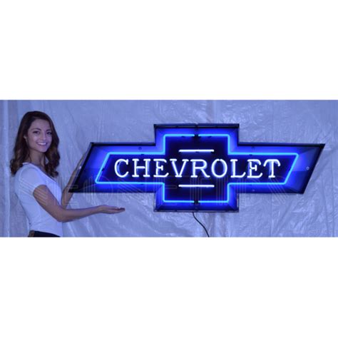 5 Foot Chevrolet Bowtie Neon Sign In Steel Can Neon Warehouse