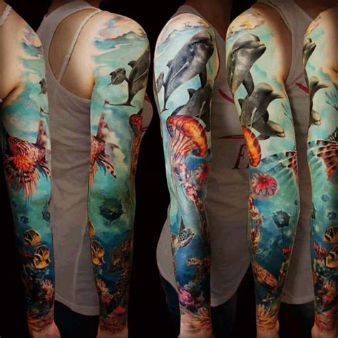 Ocean Life Tattoo Sleeve