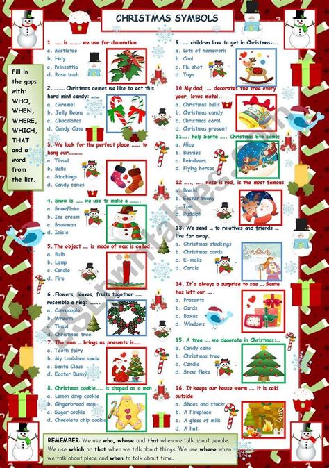 Christmas Words Quiz Ii Esl Worksheet By Maguyre Christmas Picture