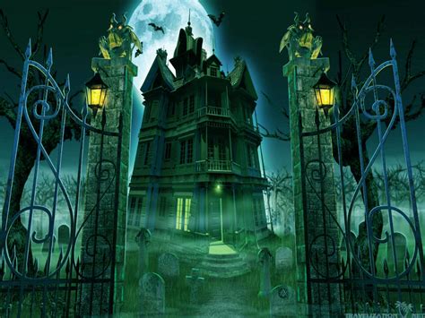 Halloween Graveyard And House Wallpapers And Images Wallpapers