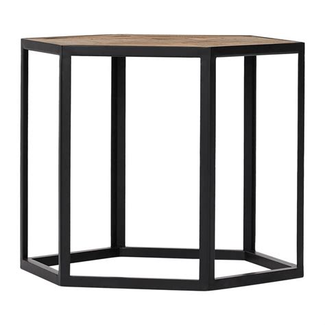 A hexagon top wood side or end table 'esperanto' by drexel with decorative base. Hexagon Side Table -Pine