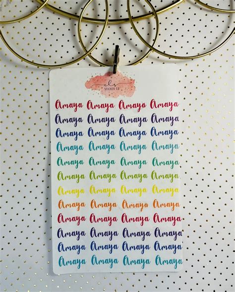 Customized Name Stickers Name Stickers Label Stickers Etsy