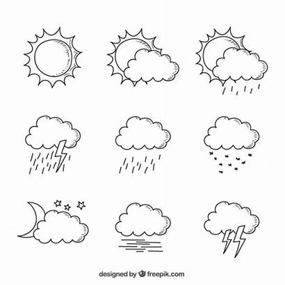 Wolken Gezeichnet Drawn Weather Gratis Wetterbedingungen Weersomstandigheden