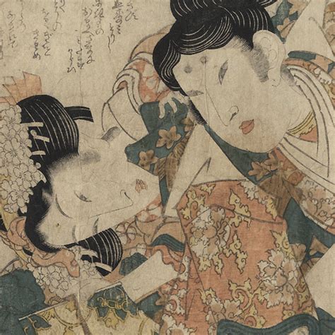fuji arts japanese prints oban antique color shunga print ca 1840 s by eizan 1787 1867