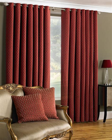Devere Ready Made Lined Eyelet Curtains Burgundy Living Room Photos