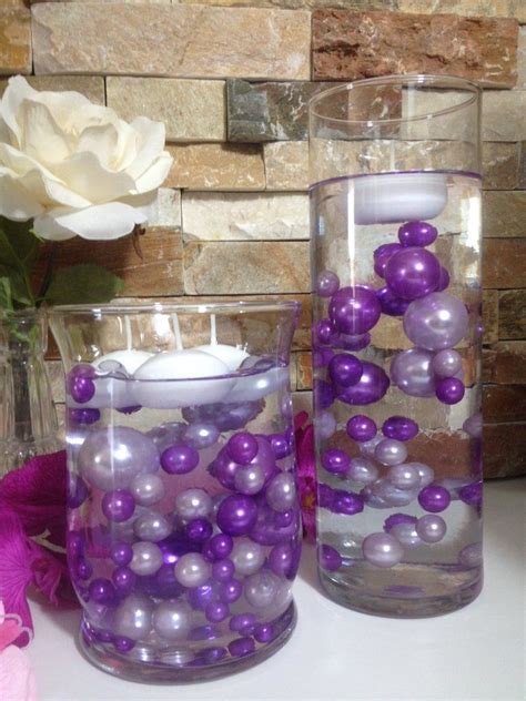Diy Floating Pearl Centerpiece Vase Filler Pearls Lilacpurple Pearls