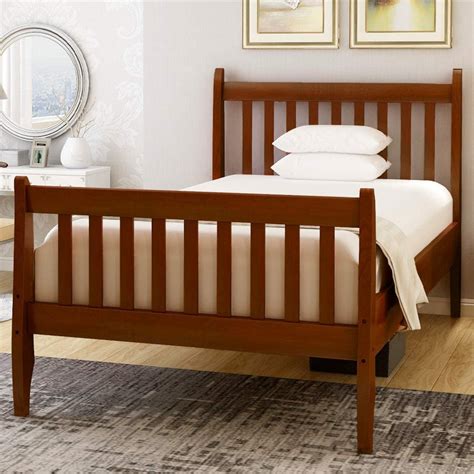 Clearance Twin Bed Frame Walnut Twin Platform Bed Frame With