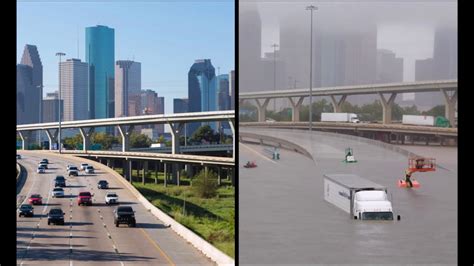 Houston Texas 2017 Before And After Hurricane Harvey Flooding Youtube