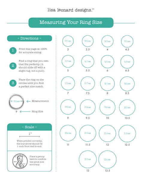 Ring Size Chart Printable Ring Sizer Find Your Ring Size