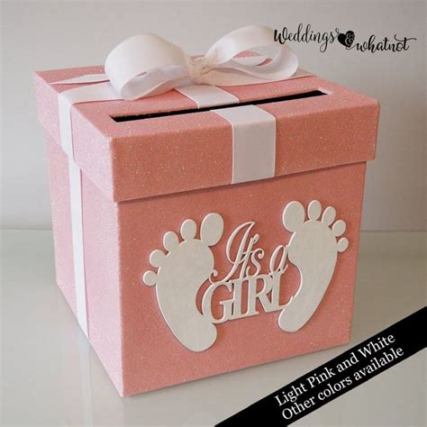 Baby shower themes for boys & girls. Card Box Baby Shower- Choose Your Colors and Size in 2020 | Card box, Cheap crafts, Square card