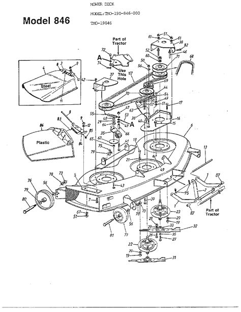 46 Mowing Deck Diagram And Parts List For Model 190846000 Mtd Parts