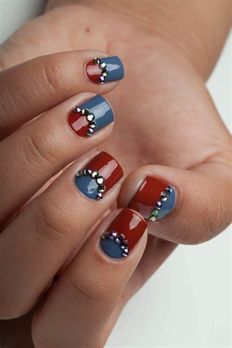 1,000+ vectors, stock photos & psd files. Burnt orange and blue gray two-toned nail art with a ...