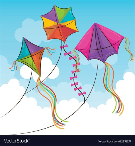 Kite Flying In The Sky Royalty Free Vector Image