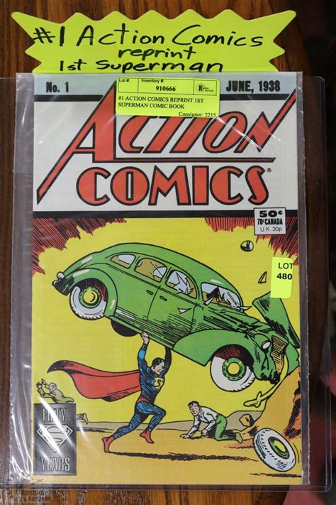 1 Action Comics Reprint 1st Superman Comic Book