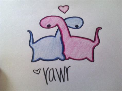 Dinosaur Love By Dynamicdinosaurdisco On Deviantart Cute Drawings Of