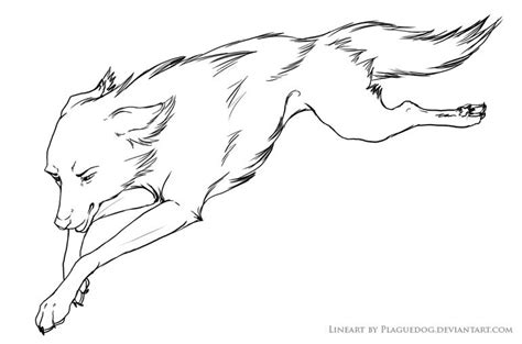 Running Wolf Lineart For You By Plaguedog On Deviantart