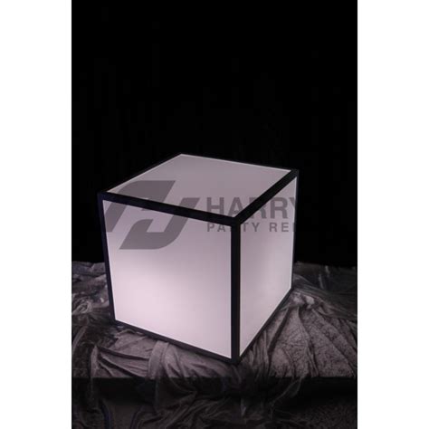 White Plexiglass Side Table W Led Light Harrys Party Rental