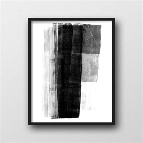 Black And White Modern Geometric Abstract Painting Print Etsy