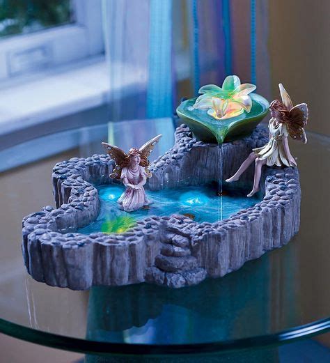 Magical Led Light Up Decorative Fairy Water Fountain With Fairies