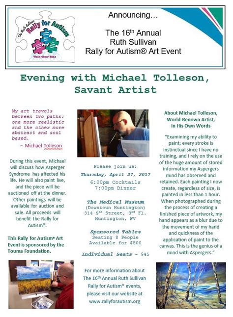 Rally For Autism Evening With Michael Tolleson Wv Autism Training Center