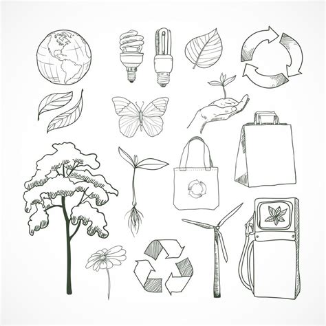 Doodles Set Dicônes écologie Et Environnement 459505 Telecharger