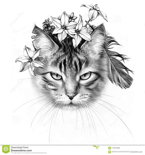 This video is instruction of how to draw a picture of the cat and bird. March Cat With Bird Feather. Quill. Pencil Drawing. Stock ...