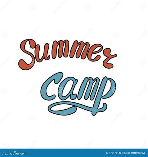 Summer Camp Lettering Typography Of Fonts Is Usual Uppercase And