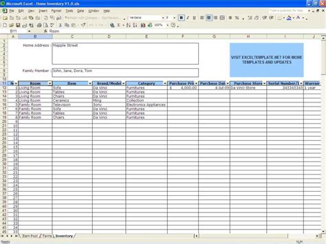 Inventory Spreadsheet Template Excel Db Excel Com Riset