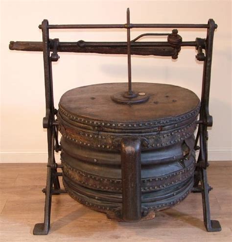 Large Antique Cast Iron Wood And Leather Blacksmith Bellow