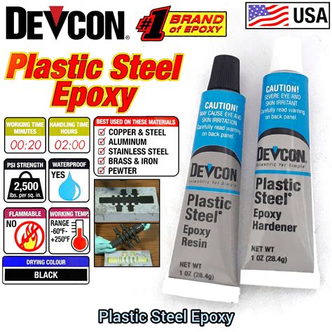 Usa Devcon Plastic Steel Epoxy With Waterproof For All Crack Pvc Paip