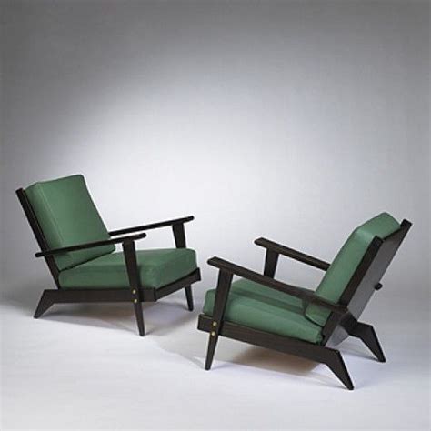 Andre Sornay Attribution Lounge Chairs Pair France 1940s Lacquered