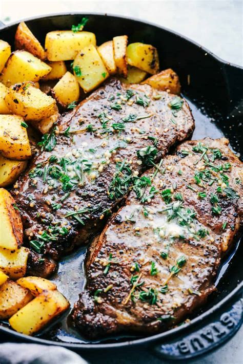 Skillet Garlic Butter Herb Steak And Potatoes Recipecritic