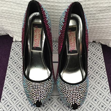 Easy Pickins Shoes Silver And Pink Rhinestone Platforms Poshmark